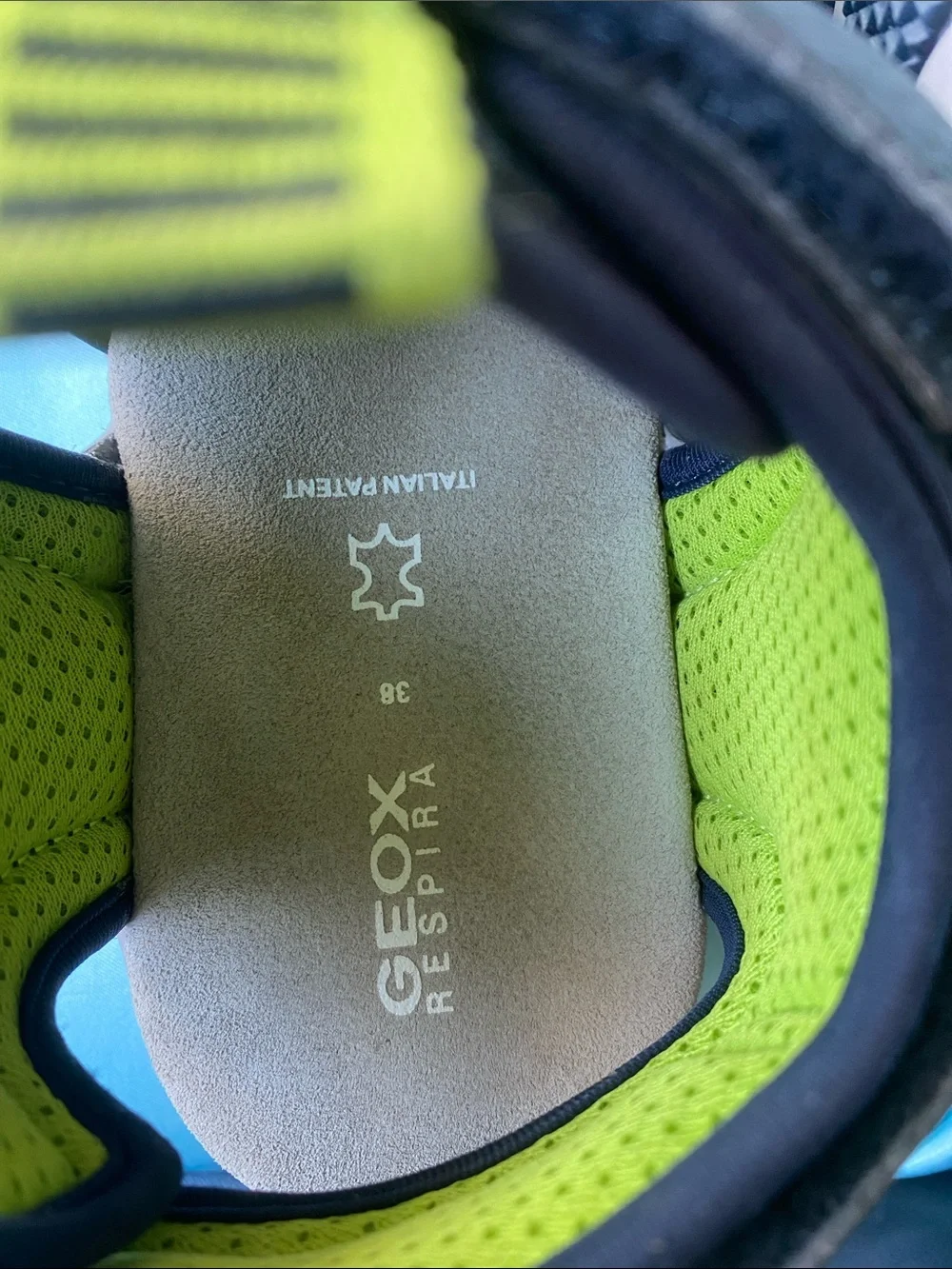 Geox Respira Navy and Lime Kids Sport Sandals